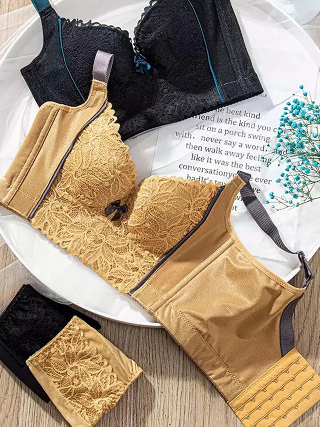 Sexy Lace Push-Up Bra with Side Support