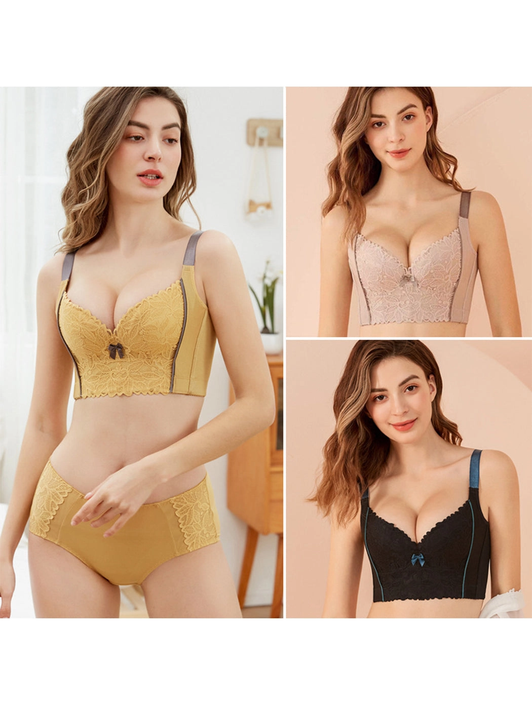 Sexy Lace Push-Up Bra with Side Support