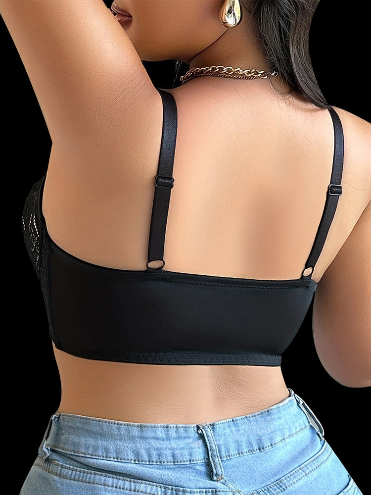 Sexy Sheer Mesh & Lace Underwire Bra - Plus Size Push-Up Lift