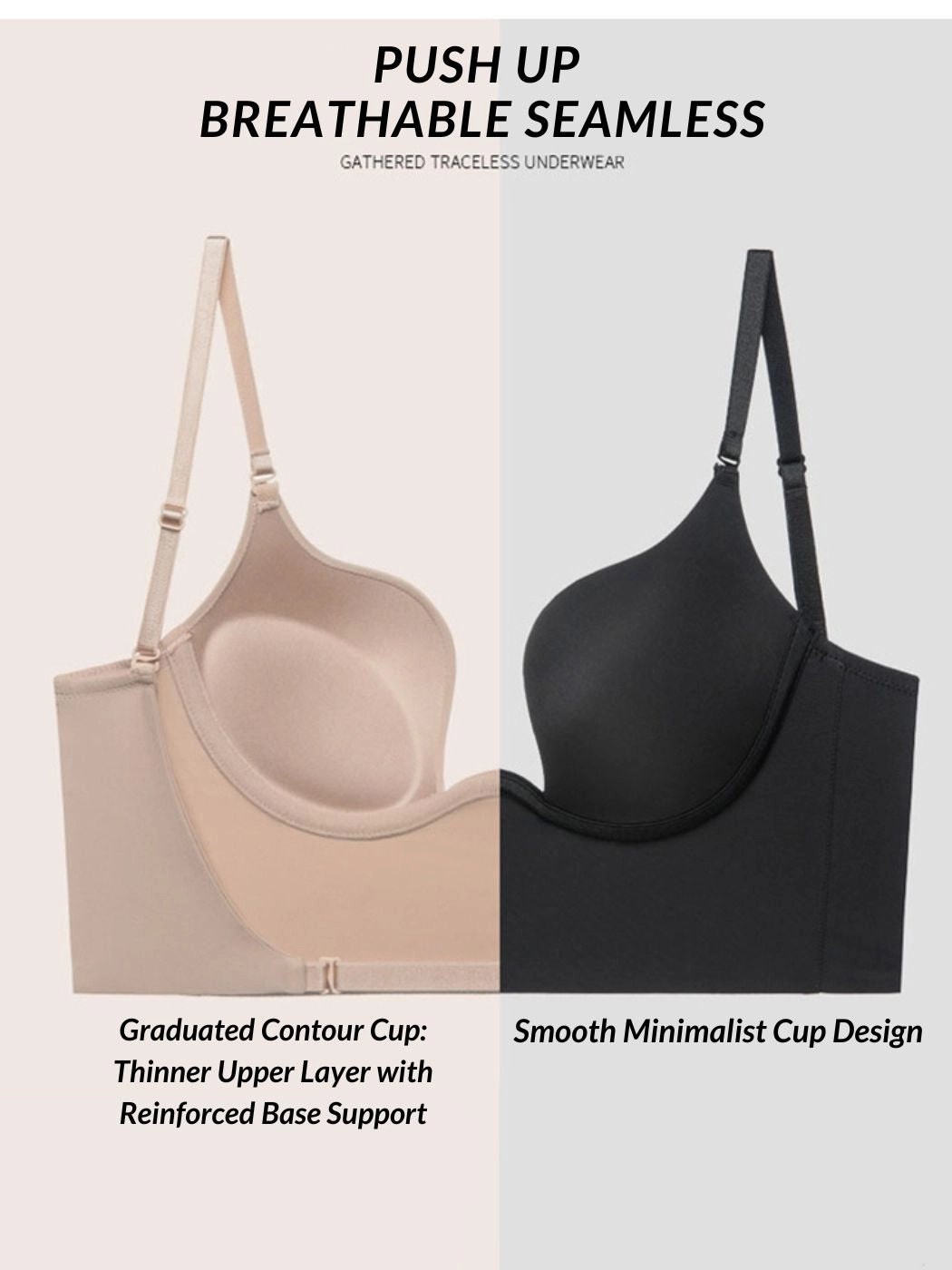 Sexy U-Back Bra with Soft Underwire