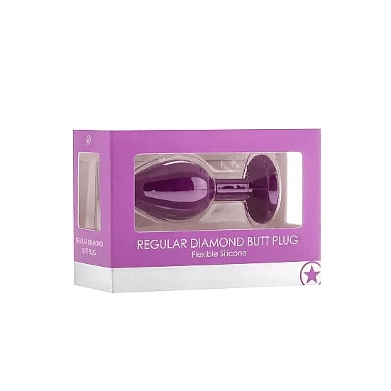 Shots Ouch! Regular Diamond Butt Plug Purple