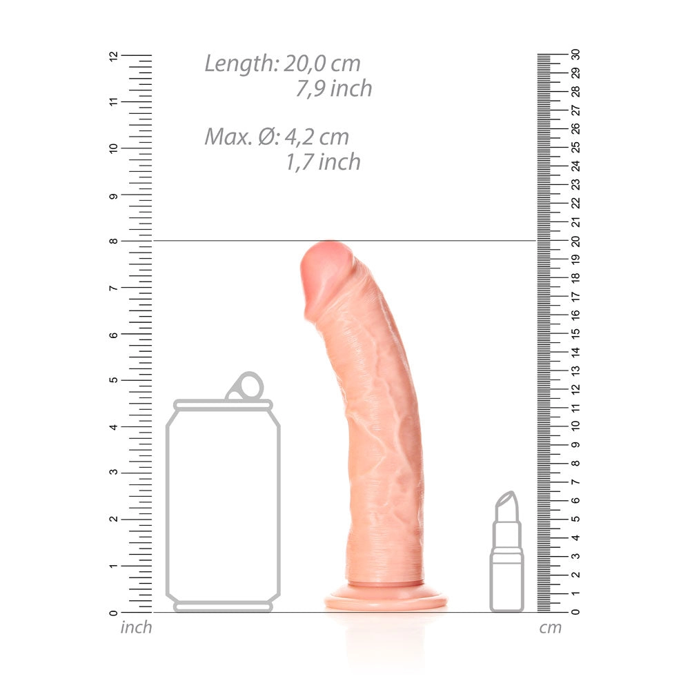 Shots Real Rock Realistic Curved Dildo 7 Inch - Light