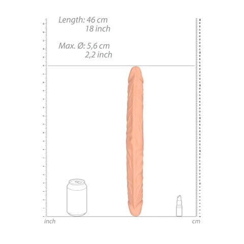 Shots Real Rock Skin Double Dong 18 Inch - Light
