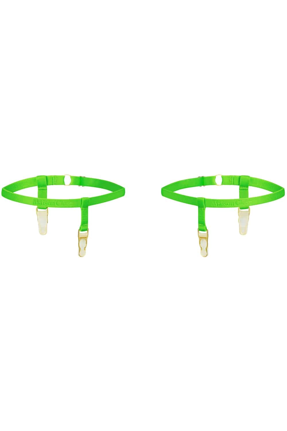 Signature Leg Garters Green
