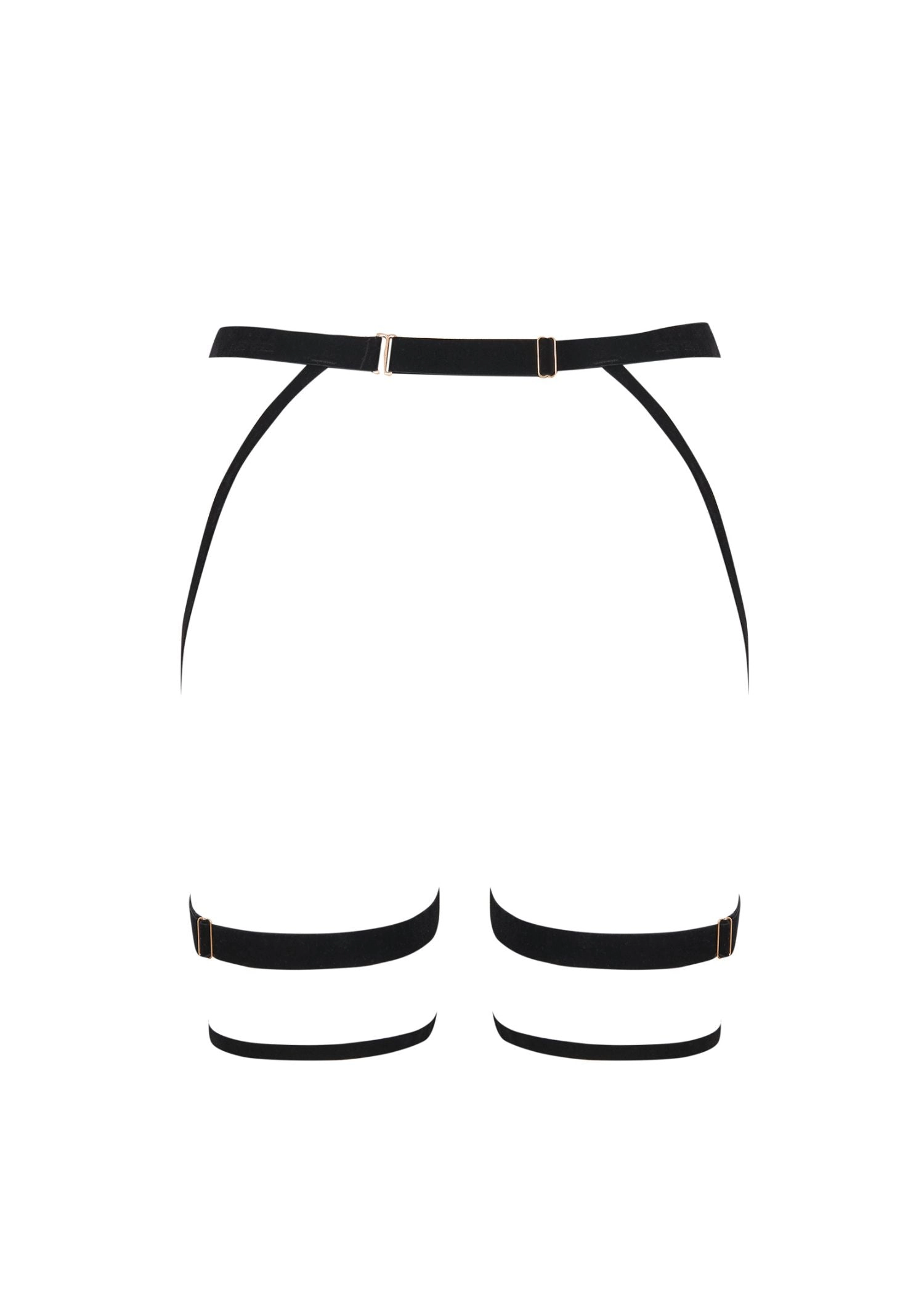 Simone Thigh Harness (Black / Gold)