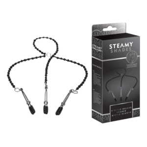 Steamy Shades Y-Style Beaded Nipple & Clit Clamps