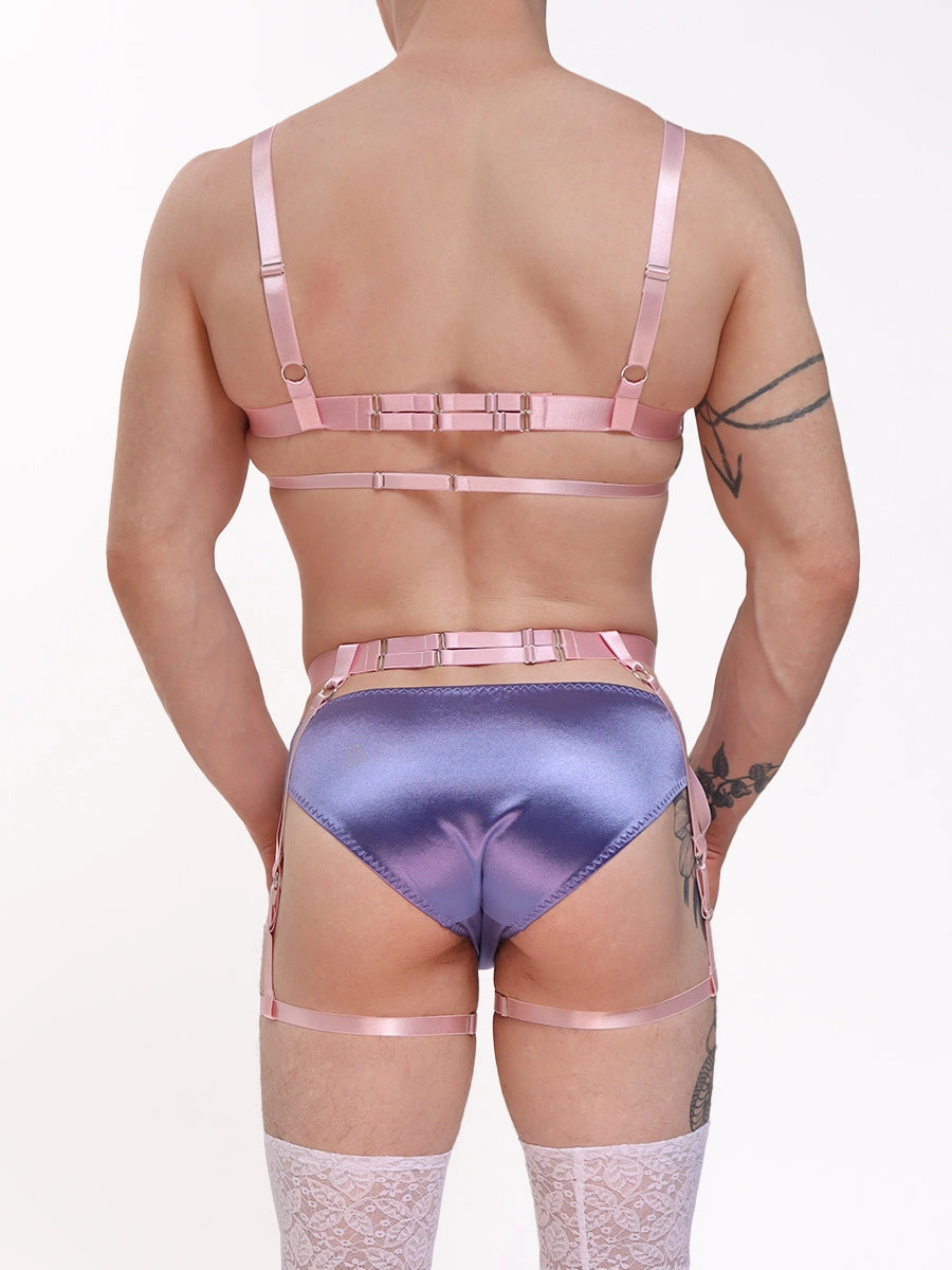 Strap Bra and Garter Set