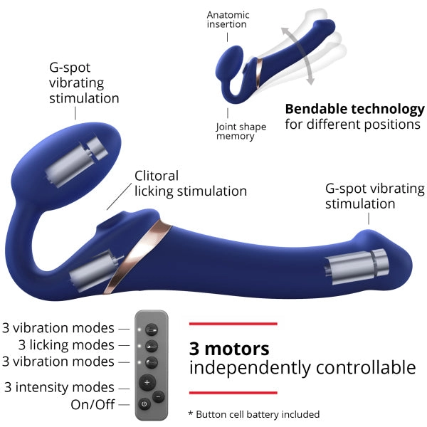Strap On Me Strapless Multi Orgasm Blue - Extra Large