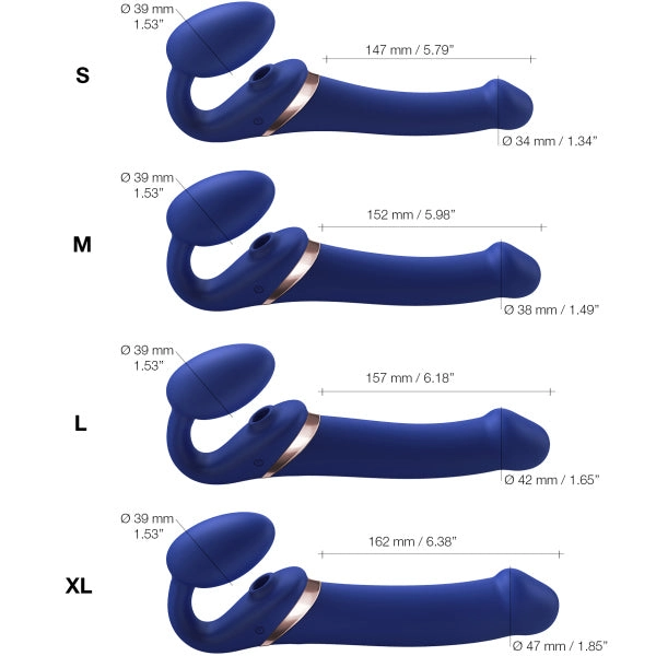 Strap On Me Strapless Multi Orgasm Blue - Medium