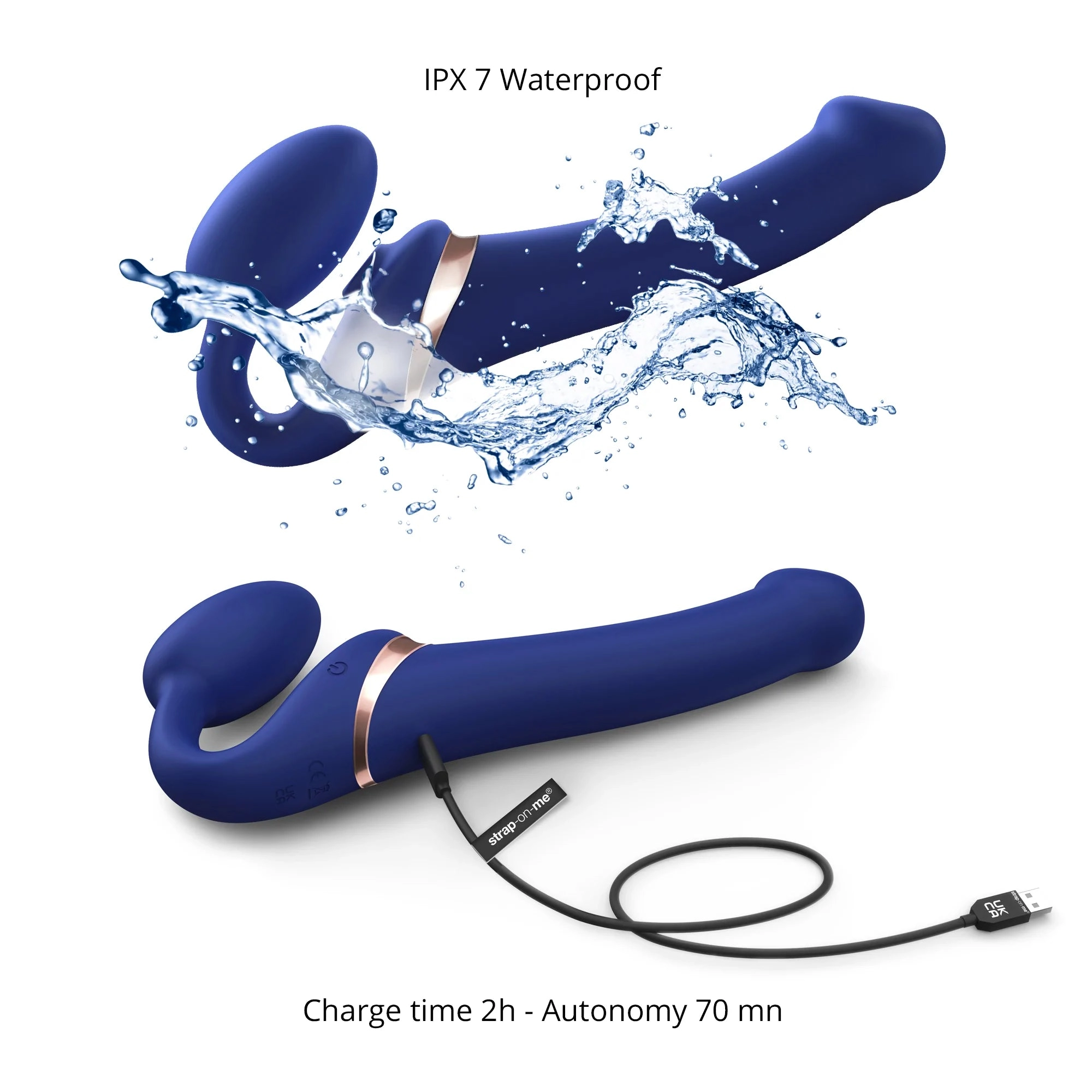 Strap On Me Strapless Multi Orgasm Blue - Small
