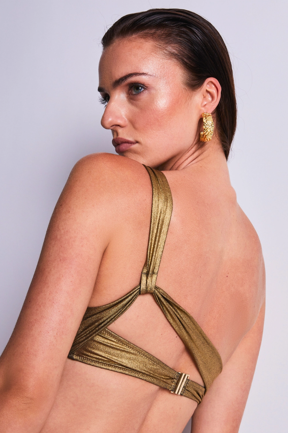 Sunlight Glow One Shoulder Bikini Top