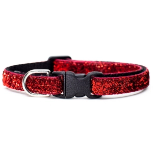 Sweet Pickles Glitter 7-10" Cat Collar - No Place Like Home Red