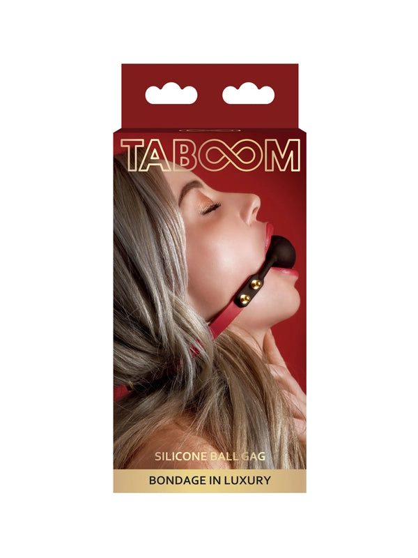 Taboom Red Faux Leather Silicone Ball Gag