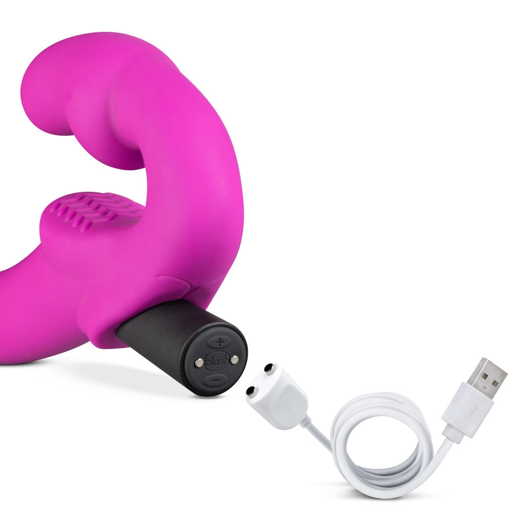 Temptasia By Blush® | Estella G-Spot Pink 9.5-Inch Long Rechargeable Vibrating Dildo