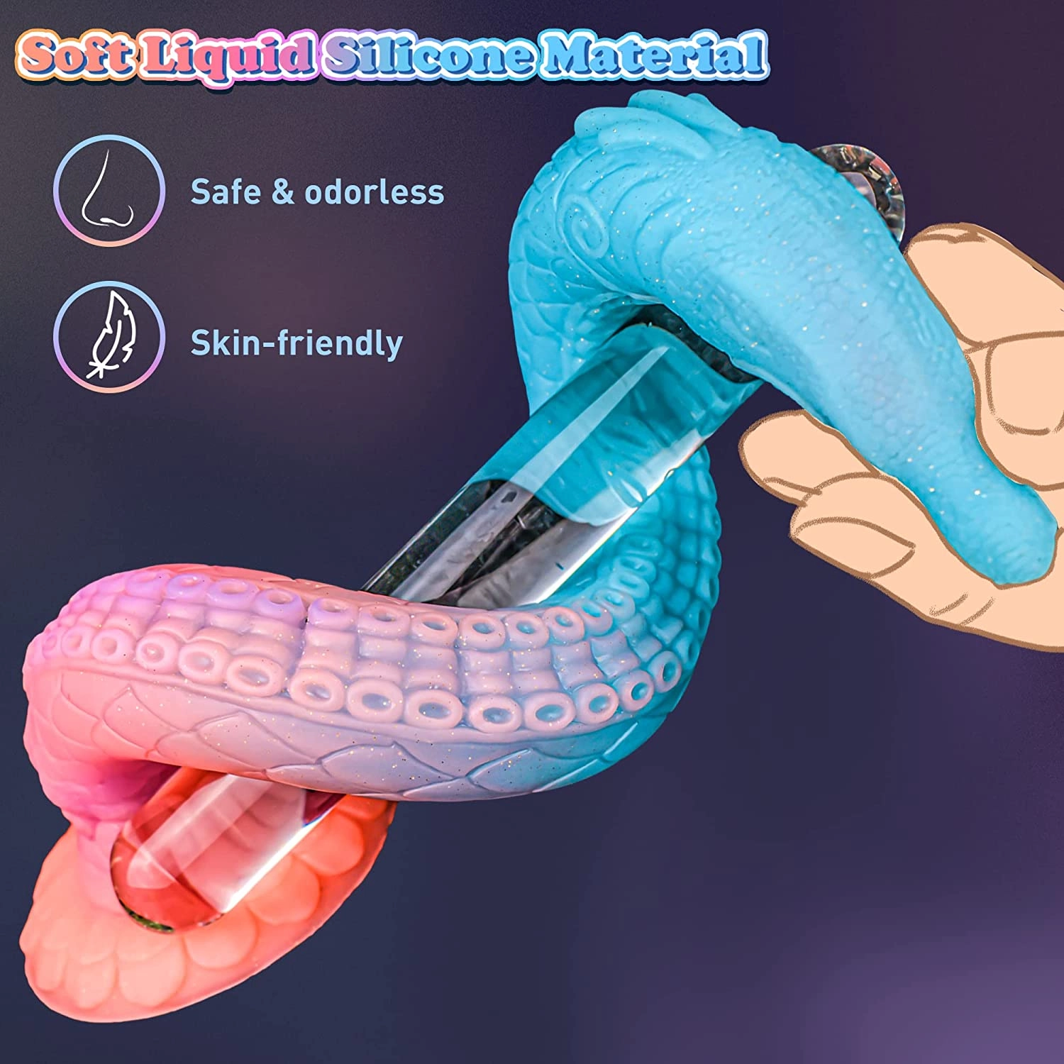 Tengon 18.5 Luminous Anus Dilator With Dragon and Octopus Texture - Laphwing