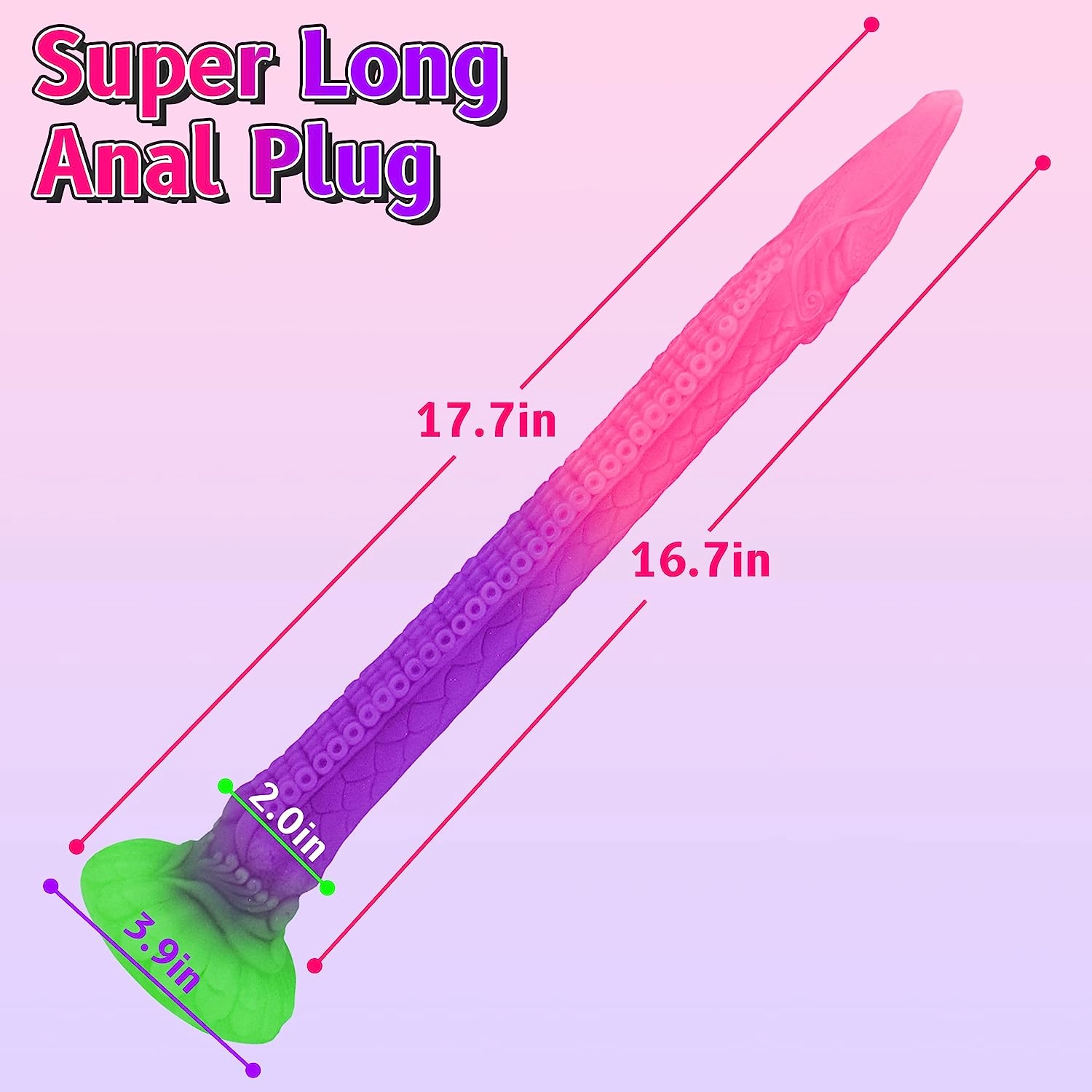 Tengon 18.5 Luminous Anus Dilator With Dragon and Octopus Texture - Laphwing