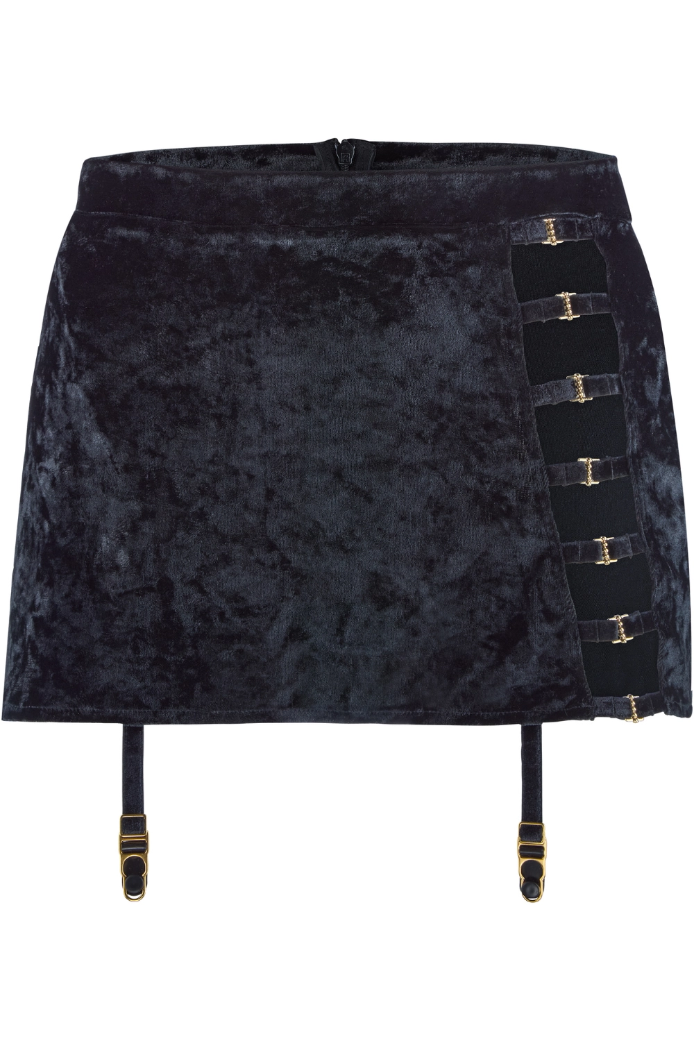 The Night Before Velvet Mini Suspender Skirt