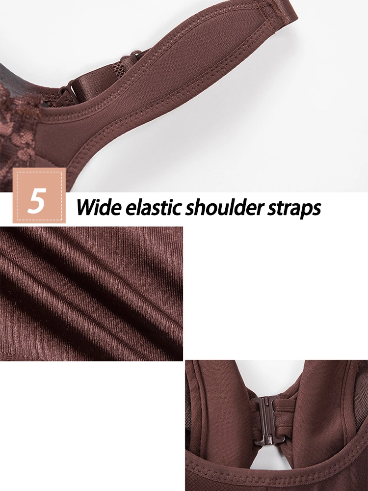 Ultra-Thin Lace Front Closure Push-Up Bra with Underwire