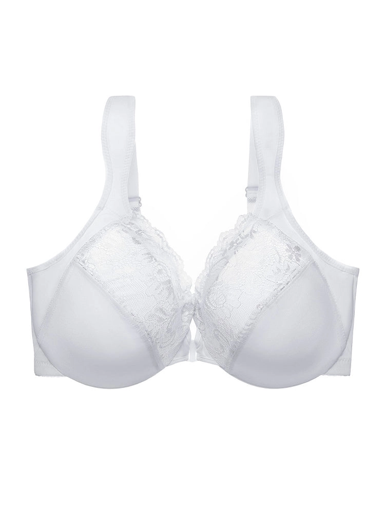 Ultra-Thin Lace Front Closure Push-Up Bra with Underwire