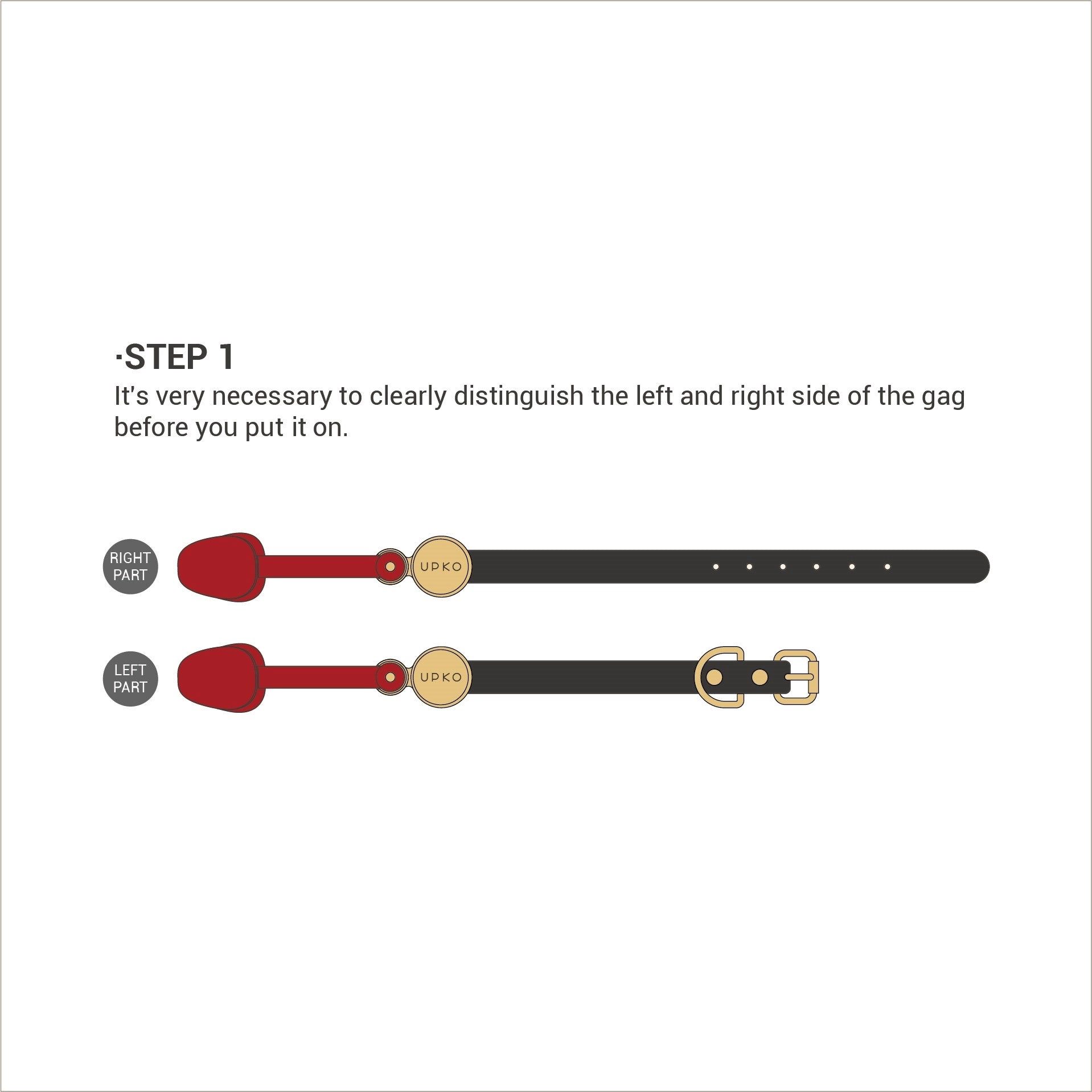 UPKO Luxury Silicone Invisible Mouth Gag with Italian Leather Straps