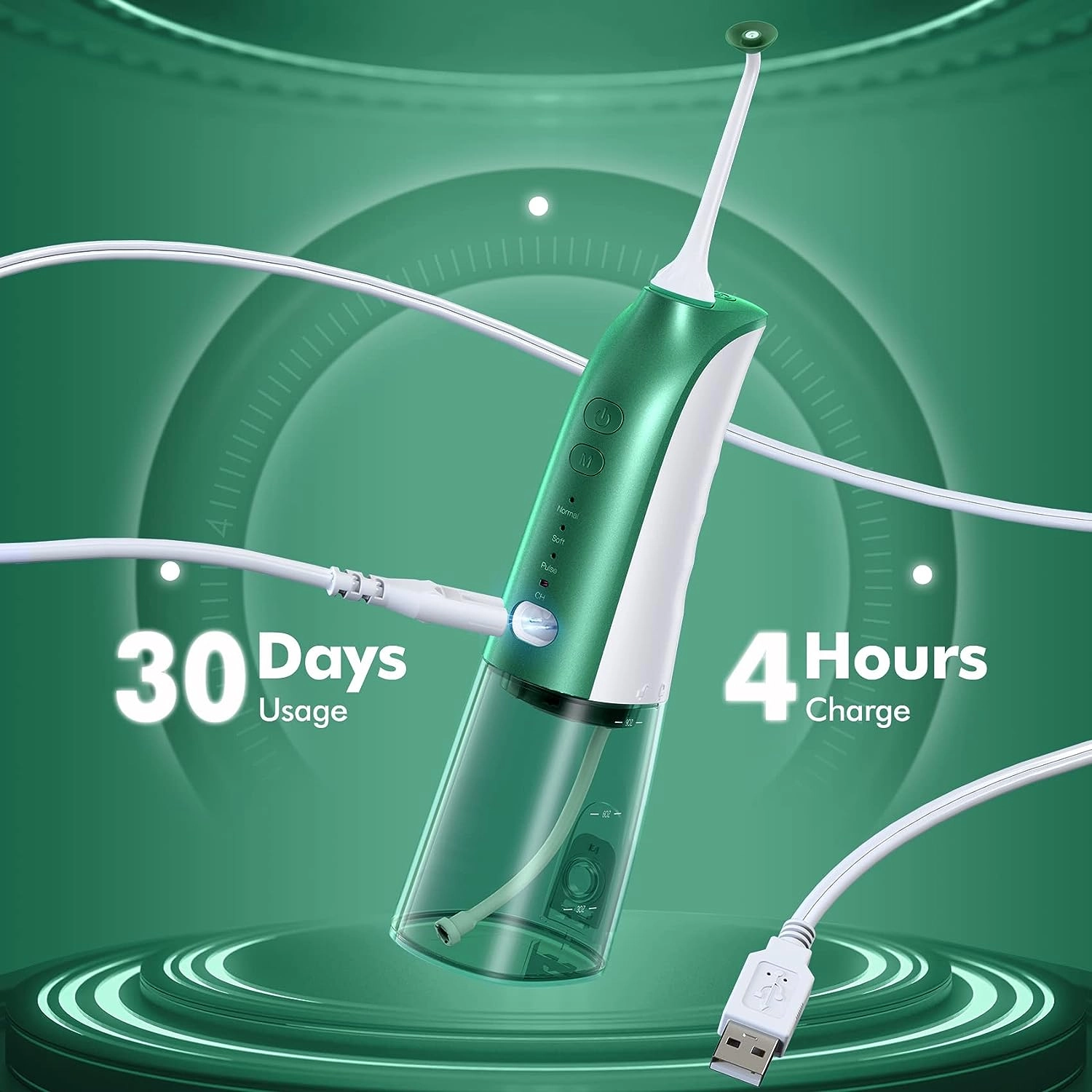 Water Flossers for Teeth, Cordless Water Flosser with 8 Jet Tips, Rechargeable Oral Irrigator