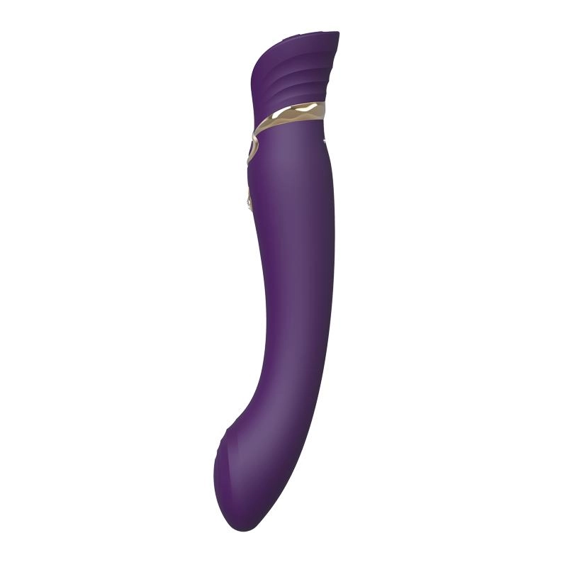 ZALO Queen Set G-spot PulseWave 17-function App-controlled Rechargeable Silicone Vibrator with Suction Sleeve Twilight Purple