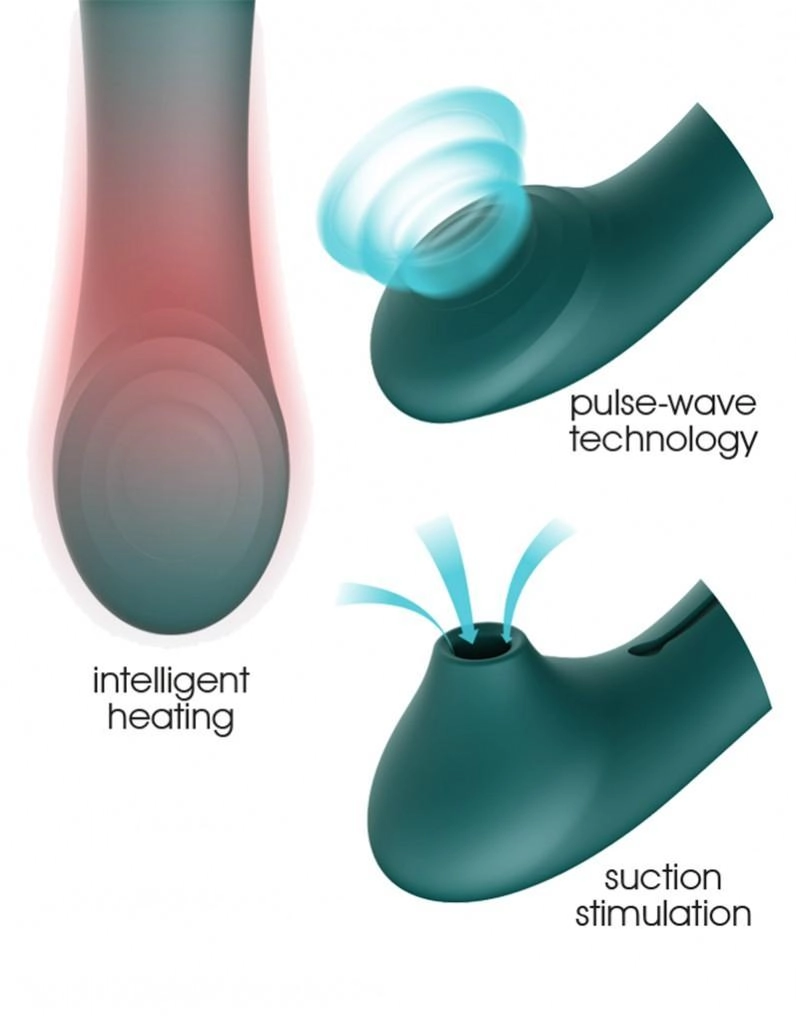 ZALO Queen Set G-spot PulseWave 17-function App-controlled Rechargeable Silicone Vibrator with Suction Sleeve Twilight Purple